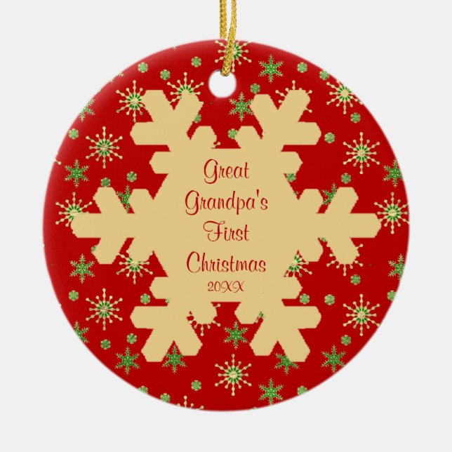 Ornamento do floco de neve do Natal do grande vovô (Frente)
