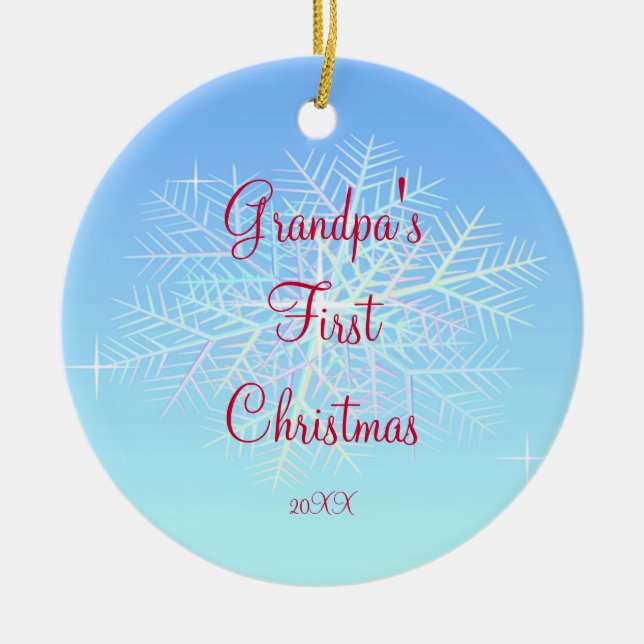 Ornamento do floco de neve do Natal do vovô (Frente)