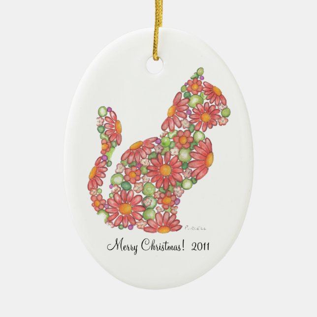 Ornamento do gatinho do Natal (Frente)