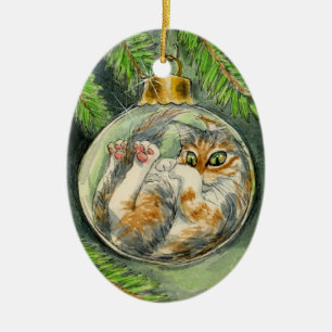 Ornamento do gato do Natal