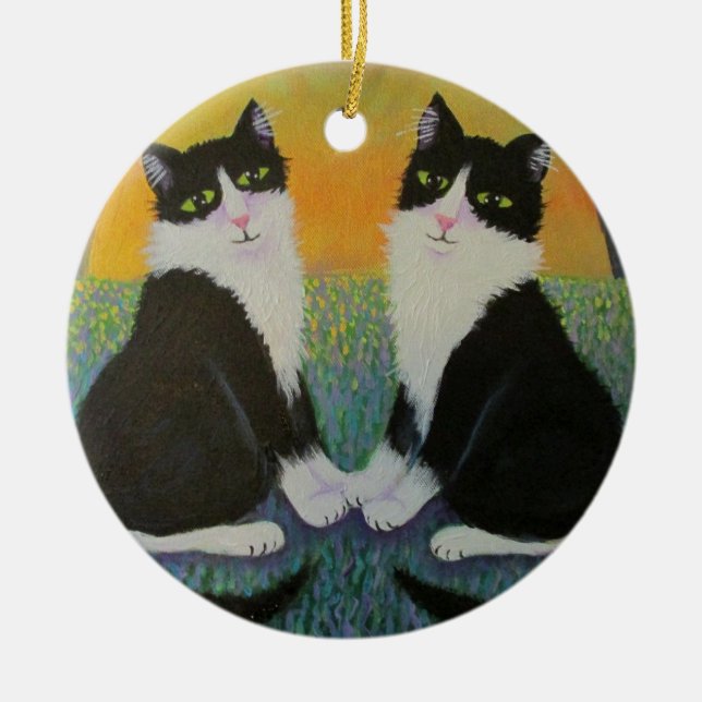 Ornamento do gato do smoking (Frente)