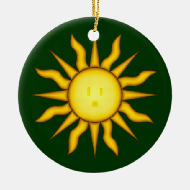Ornamento do Glyph de Sun da energia solar (Frente)