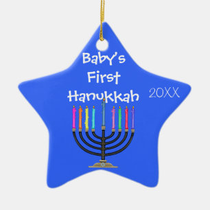 Ornamento do HANUKKAH do BEBÊ DADO FORMA ESTRELA