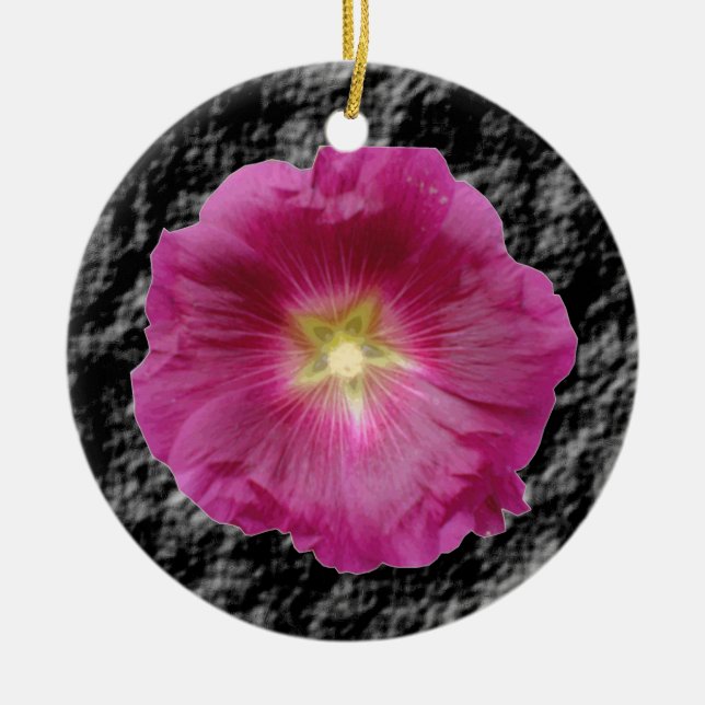 Ornamento do Hollyhocks Roxo (Frente)