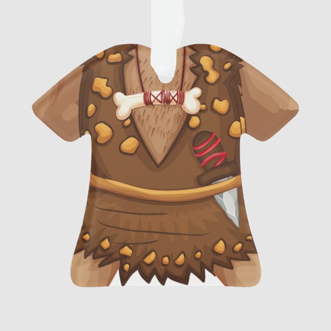 Ornamento do homem das cavernas do feriado do (Frente)