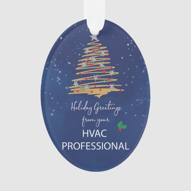 Ornamento Do HVAC Professional Christmas Tree Custom Name (Frente)