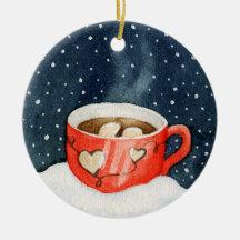 Ornamento do inverno do chocolate quente