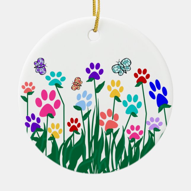 Ornamento do Jardim de Impressão de Paw (Frente)