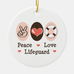 Ornamento do Lifeguard do amor da paz