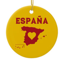 Ornamento do Mapa de espanhas, España Amarelo Verm