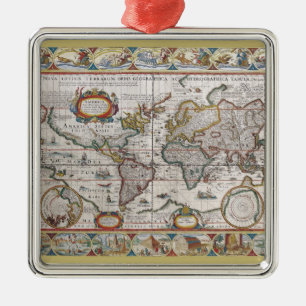 Ornamento do Mapa Mundial Antiquado