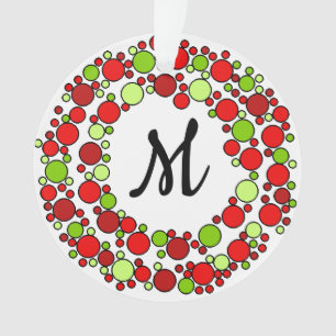 ornamento do monograma da coroa de Natal