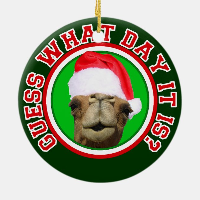 Ornamento do Natal 2013 do papai noel do camelo do (Traseira)