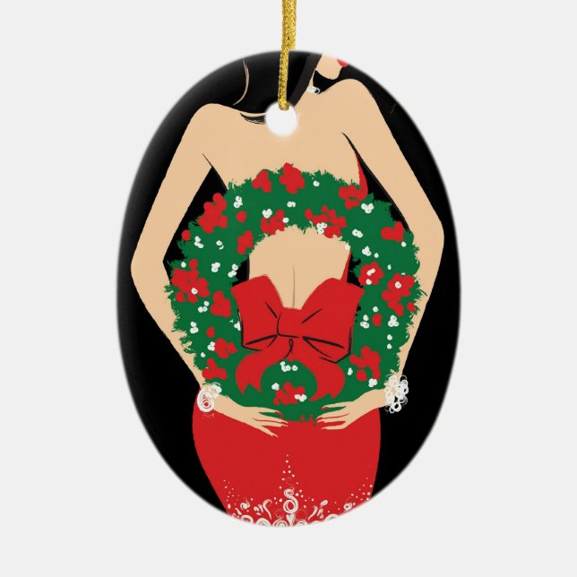 Ornamento do Oval da grinalda (Frente)