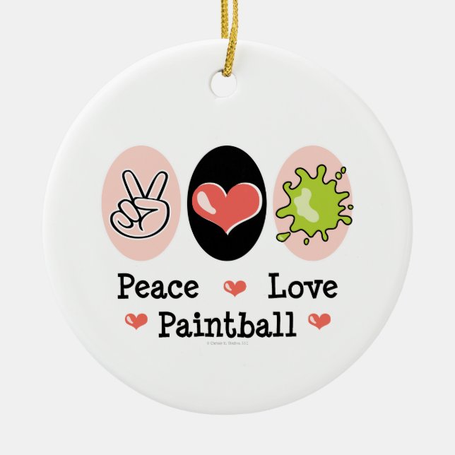 Ornamento do Paintball do amor da paz (Frente)