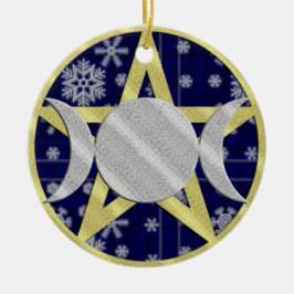 Ornamento do Pentagram do floco de neve do Natal