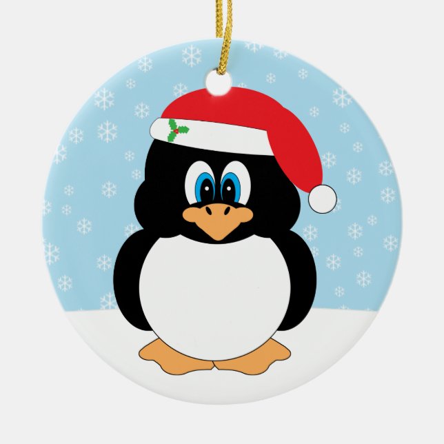 Ornamento do pinguim do Feliz Natal (Frente)