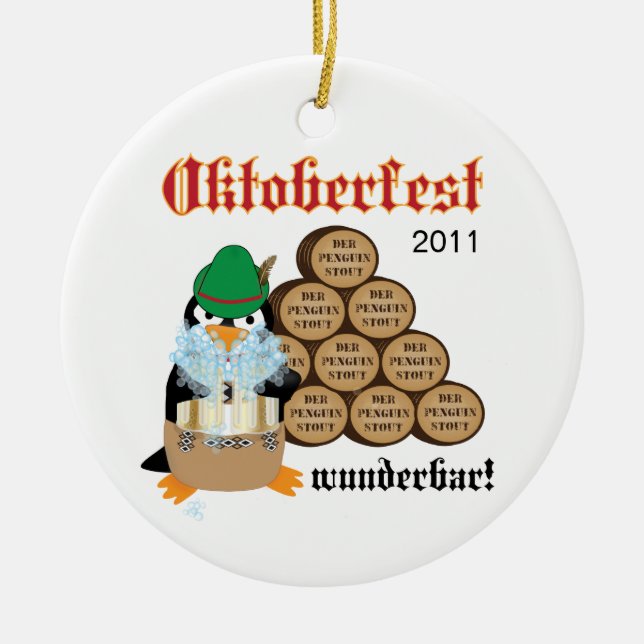 Ornamento do Pinguim Oktoberfest (Frente)