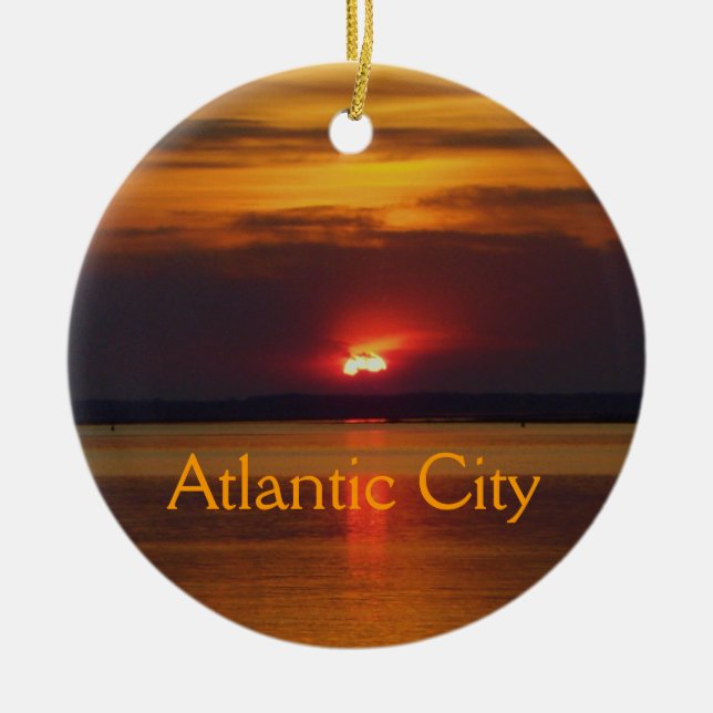 Ornamento do por do sol de Atlantic City (Frente)