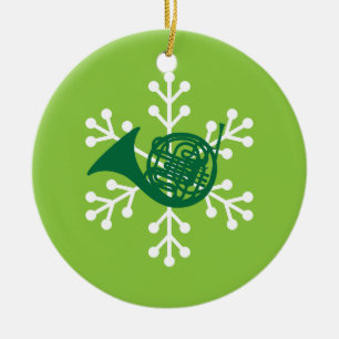 Ornamento do presente do jogador de trompa