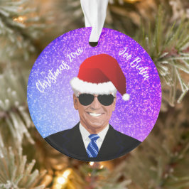 Ornamento do Presidente Joe Biden e Santa Hat