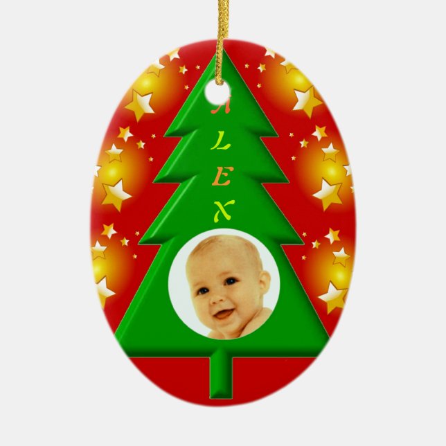 Ornamento do quadro da foto da árvore de Natal (Frente)
