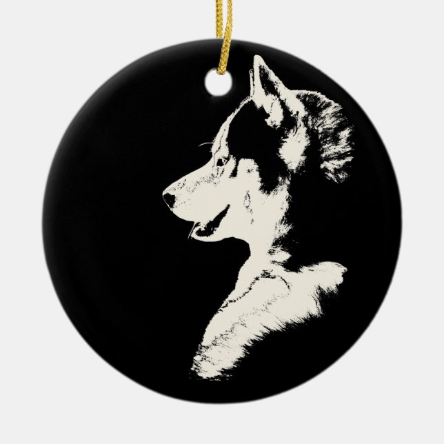 Ornamento do rouco Malamute Keepsasaem presentes n (Frente)