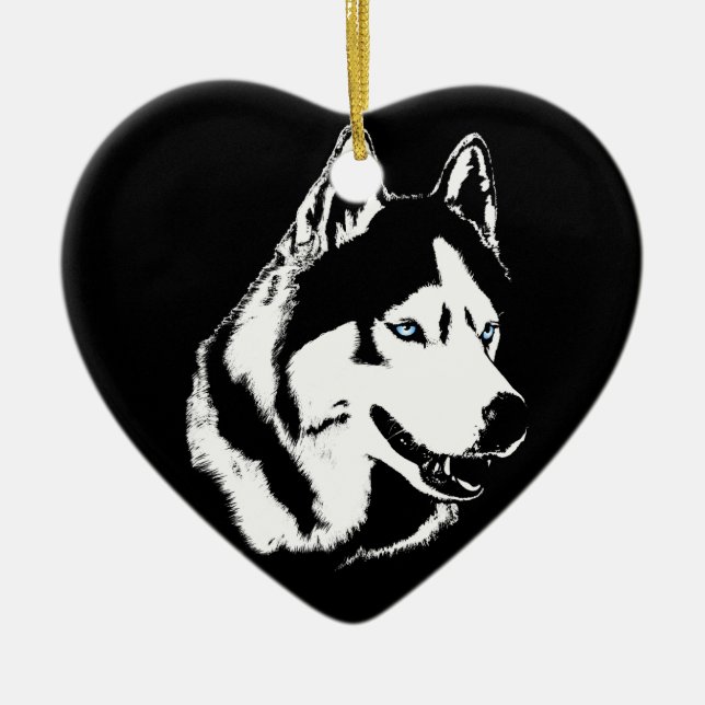 Ornamento do rouco Malamute Keepsasaem presentes n (Frente)
