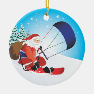 Ornamento do Snowboard de Snowkite do papai noel