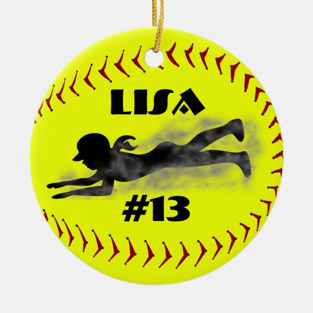 Ornamento do softball de Fastpitch (Frente)