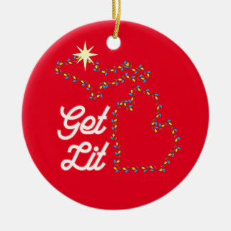 Ornamento do Tema de Michigan com engraçadinho GET