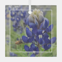 Ornamento do Texas Bluebonnet Glass