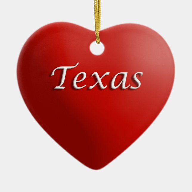 Ornamento do Texas Red Heart Keepsaokment (Frente)