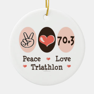 Ornamento do Triathlon 70,3 do amor da paz