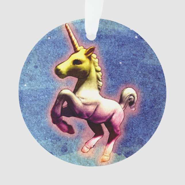 Ornamento do unicórnio - fita do círculo (Shimmer (Frente)