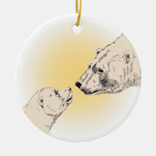 Ornamento do Urso Polar Manipulando Presentes do U