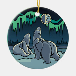 Ornamento do Urso Polar Manipulando Presentes do U
