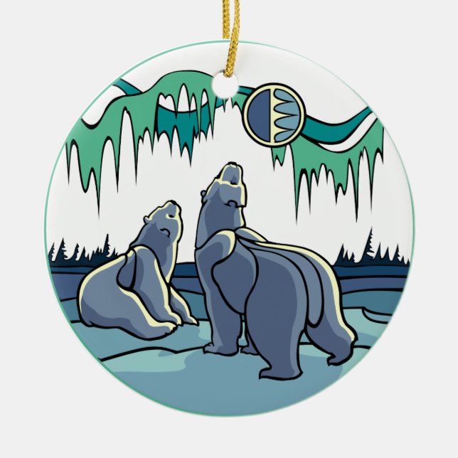 Ornamento do Urso Polar Manipulando Presentes do U (Frente)
