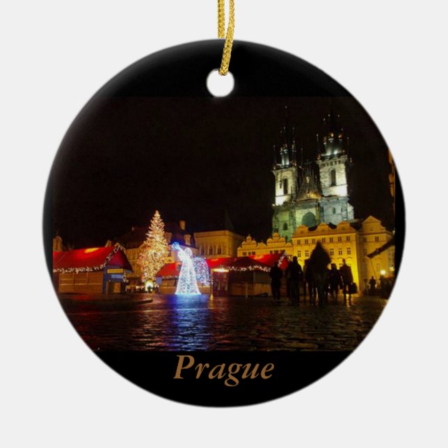 Ornamento do viagem da noite de Natal de Praga (Frente)