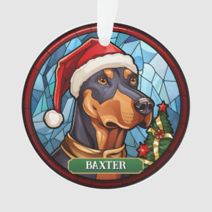 Ornamento Doberman de vidro isolado personalizado