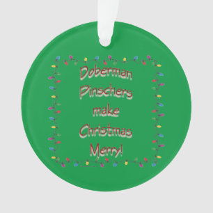 Ornamento Doberman Pinschers Faz Feliz De Natal