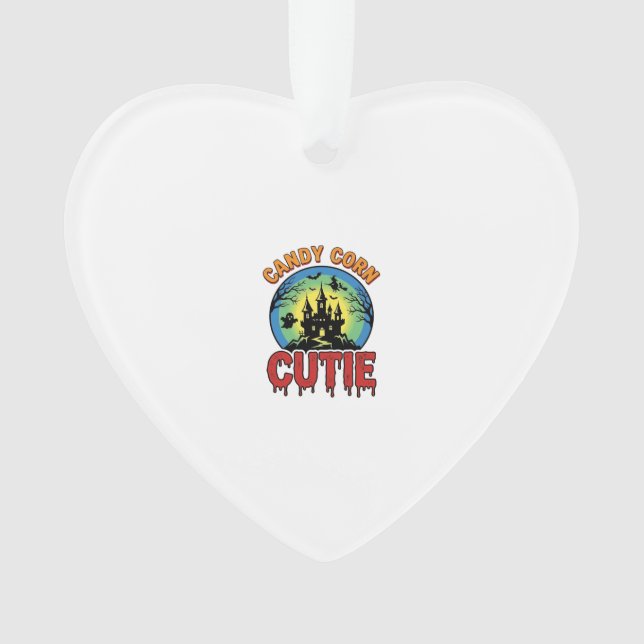 Ornamento Doce Cute de Milho Design de Castelo de Halloween  (Frente)