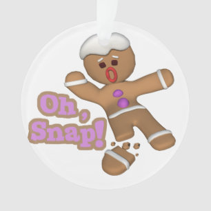 Ornamento doce oh, snap homem de biscoito de gengibre