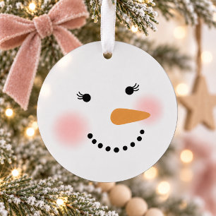 Ornamento Doce Rosto de Menina da Neve Natal Lembrança Inver