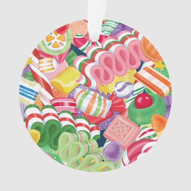 Ornamento Doces antiquados do Natal (Frente)