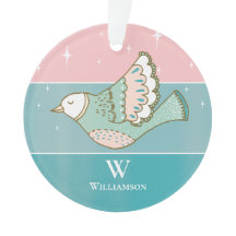 Doença de Natal Monograma de Amor Rosa Azul