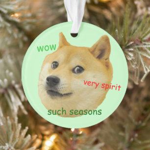 Ornamento Doge Funny Meme Green