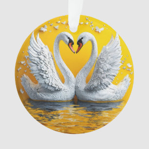 Ornamento Dois Cisnes Elegantes