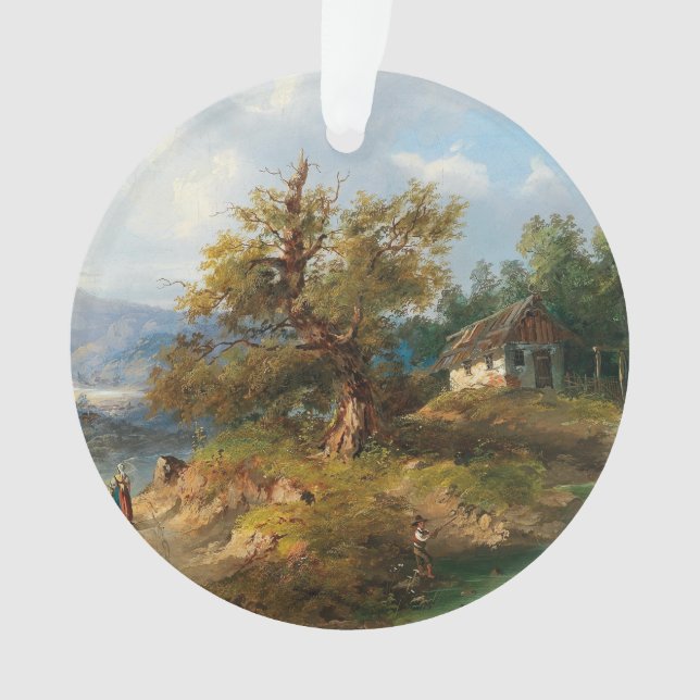 Ornamento Dominik Schufried Uma Paisagem Montanhosa com... (Frente)