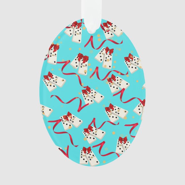 Ornamento Domino Design Ornament - Aqua (Frente)